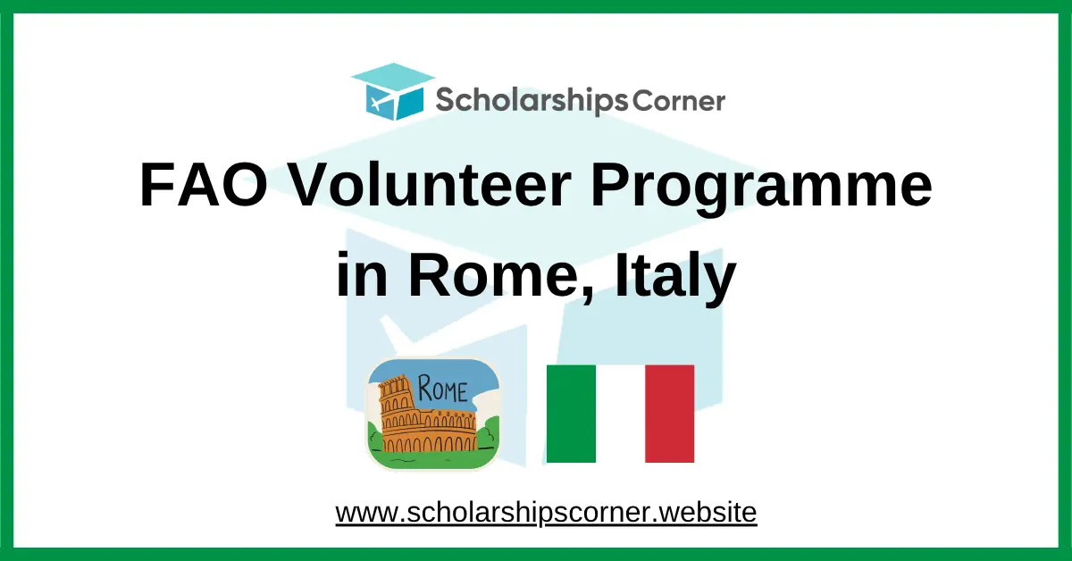 FAO Volunteer Programme 2026–27 in Rome, Italy