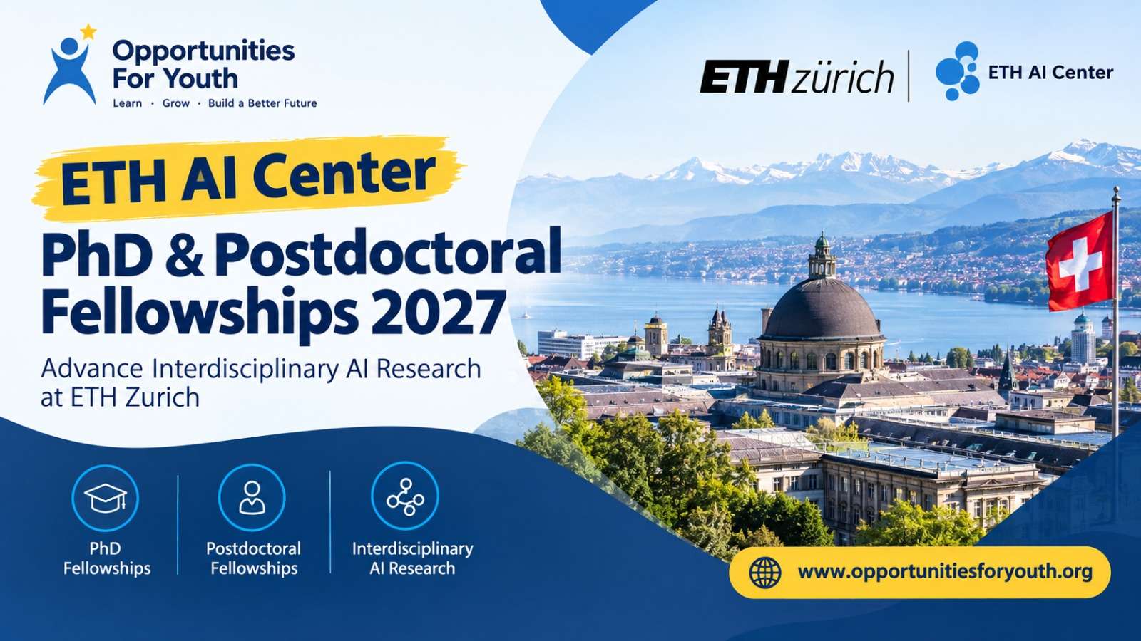 ETH AI Center Fellowships 2027 in Switzerland: Fully Funded PhD and Postdoctoral Research Opportunities at ETH Zurich