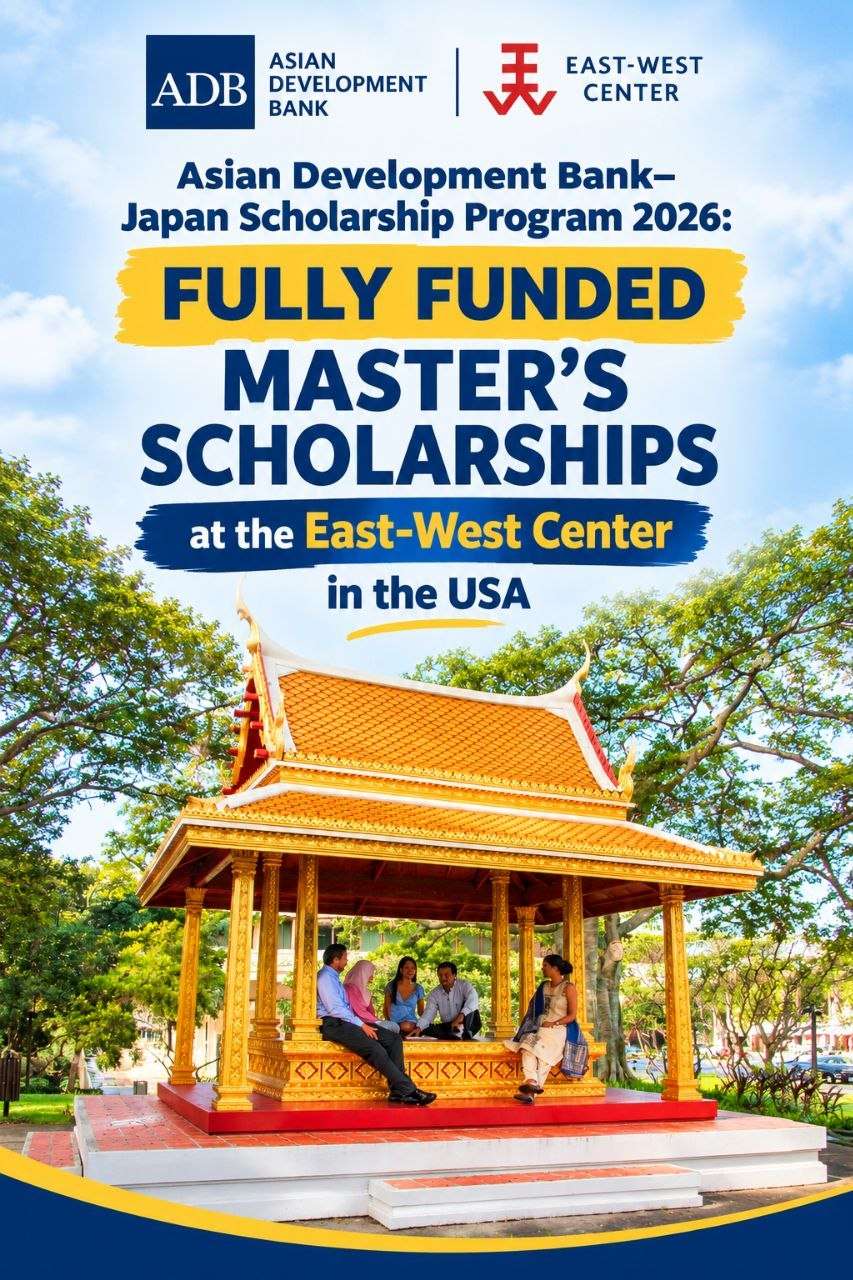 Asian Development Bank–Japan Scholarship Program 2026: Fully Funded Master’s Scholarships at the East-West Center in the USA
