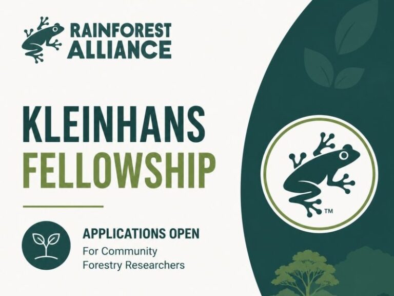 Kleinhans Fellowship for Community Forestry Research 2027 (up to $20,000)