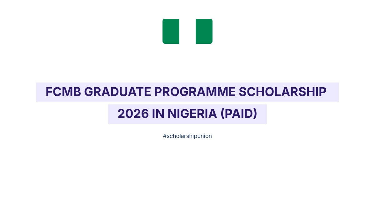 FCMB Graduate Programme Scholarship 2026 in Nigeria | Paid