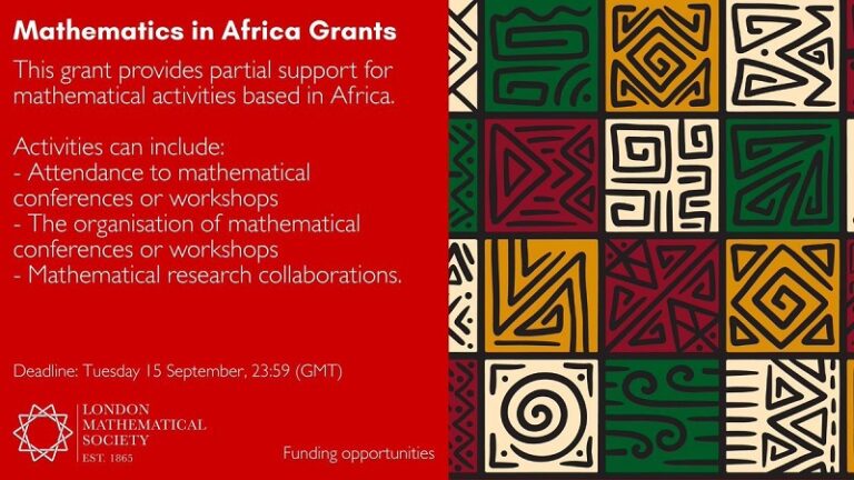 London Mathematical Society (LMS) Mathematics in Africa Grant 2026 (up to £2,000)