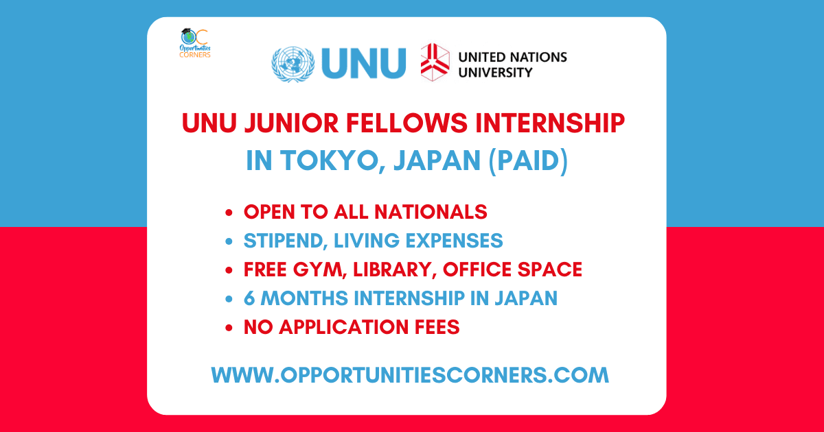 UNU Junior Fellows Internship 2027 in Japan (PAID)